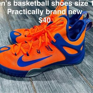 Nike Bright Orange and Blue High-Top Sneakers